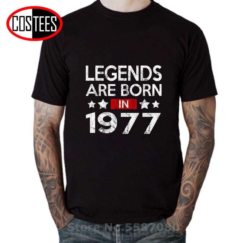 Stylish Distressed Vintage Legends Are Born In 1977 T Shirts Fathers Day Best Gift Retro 1977 Tshirt Dad 42nd Birthday Apparel
