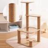 Modern Large Beige Wooden Cat Tree Scratcher Custom Design Climbing Frame for Cats Wholesale Manufacturer Supplies