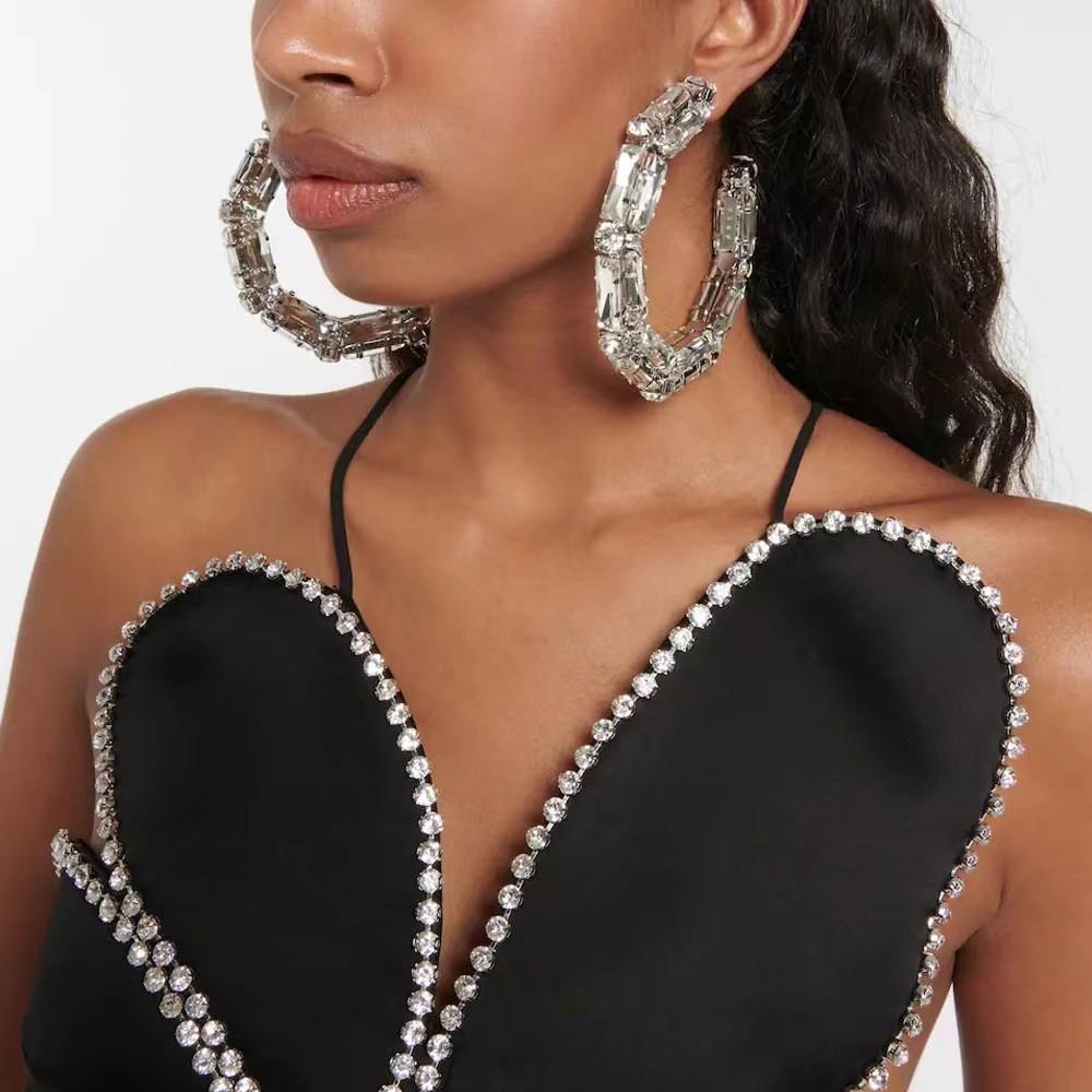

Rhinestone Earrings Elegant Design Lightweight Durable Material Suitable for Various Occasions Fashion Accessory for Women and Girls One Size білий