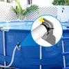 Blue 3-Piece Swimming Pool Hose Support Bracket Set, Pipe Holder for Above Ground