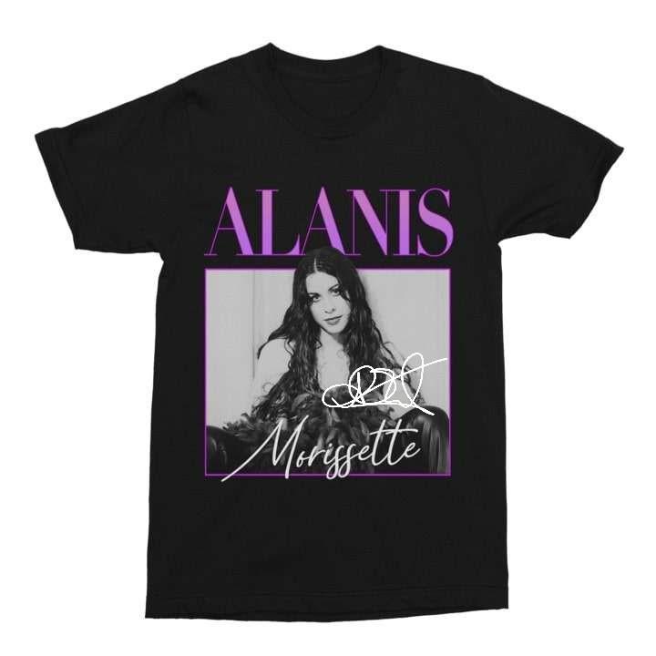 

Vtg Alanis Morissette Music Star Cotton Black Full Size Unisex T-Shirt S