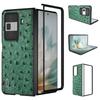 For Honor Magic Vs3 5G Case Ostrich Texture Genuine Cow Leather+PC Cover