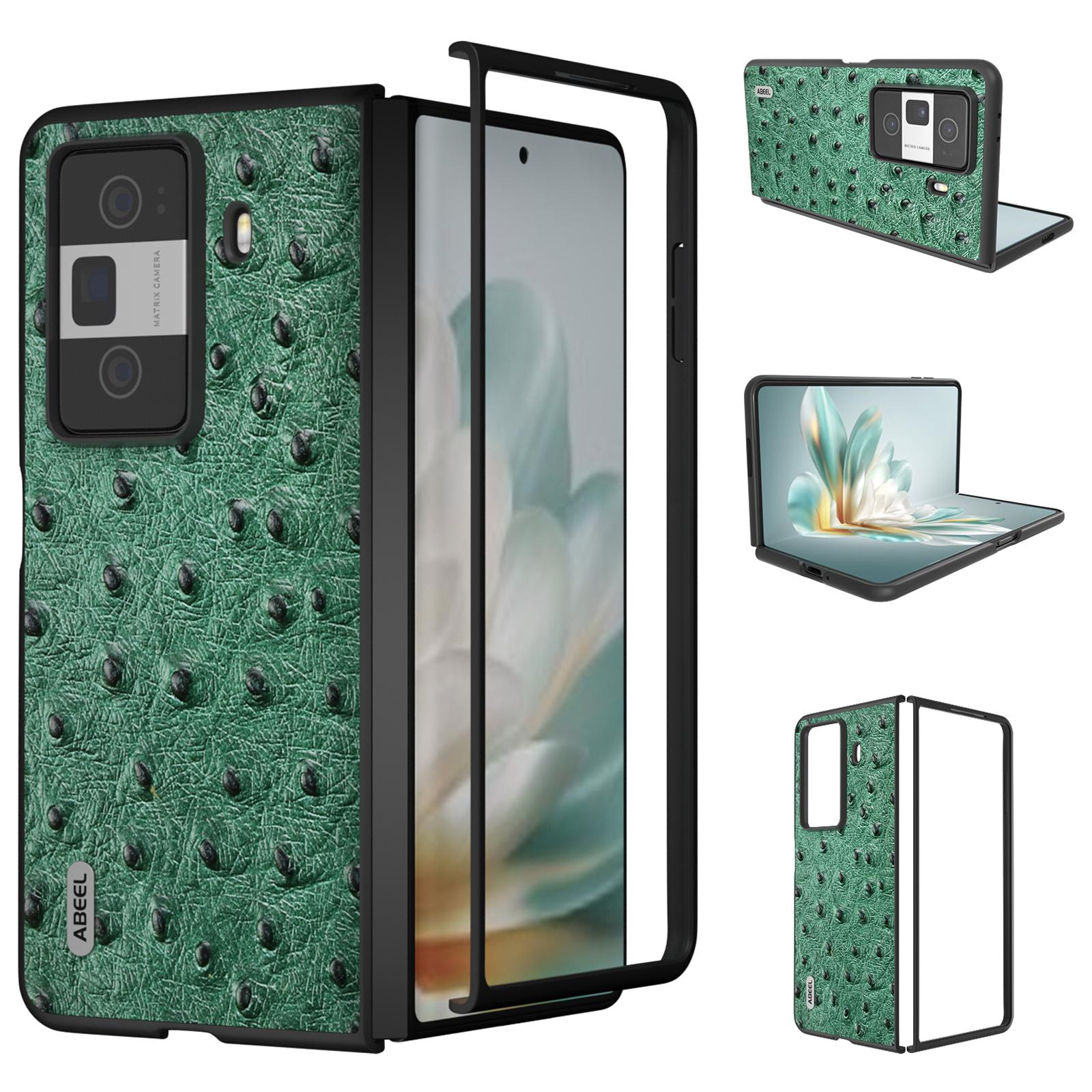 ABEEL For Honor Magic Vs3 5G Case Ostrich Texture Genuine Cow Leather+PC Cover C