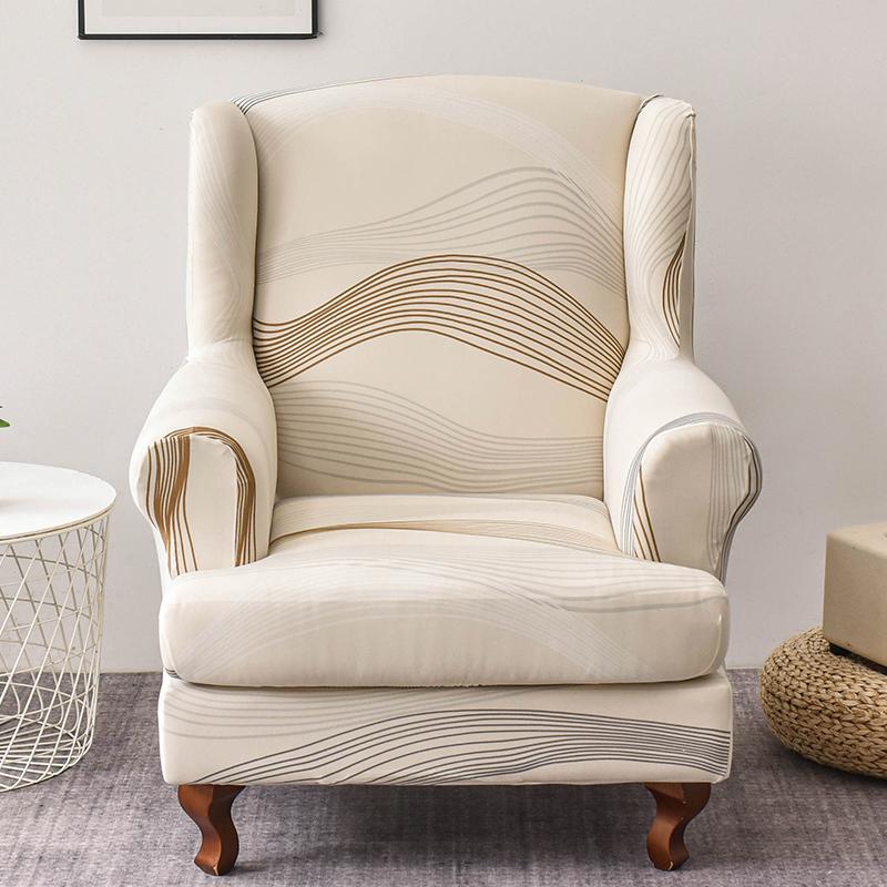 Copridivano per poltrona Wingback, 2 pezzi/set, copridivano elasticizzato, copripoltrona, protezione per mobili, fondo elastico per soggiorno