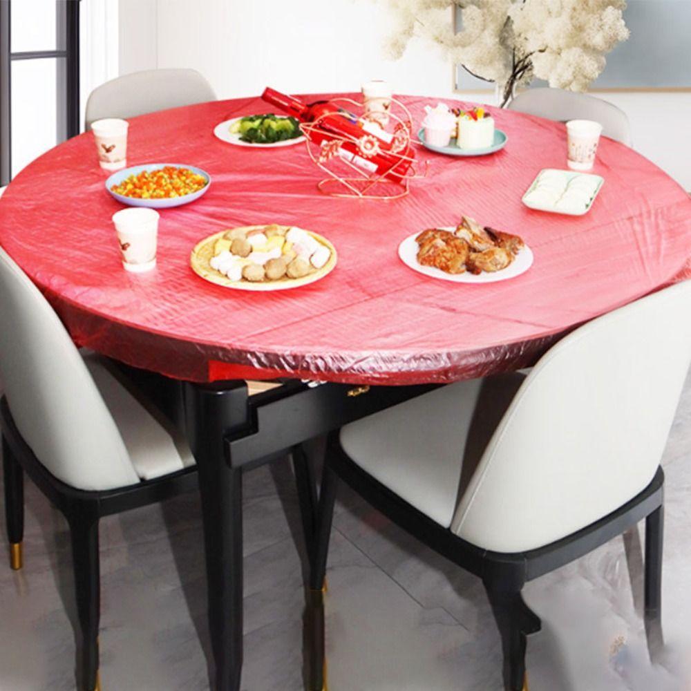 10pcs Elastic Disposable Drawstring Table Cover PE Table Covers  Party Wedding Picnic