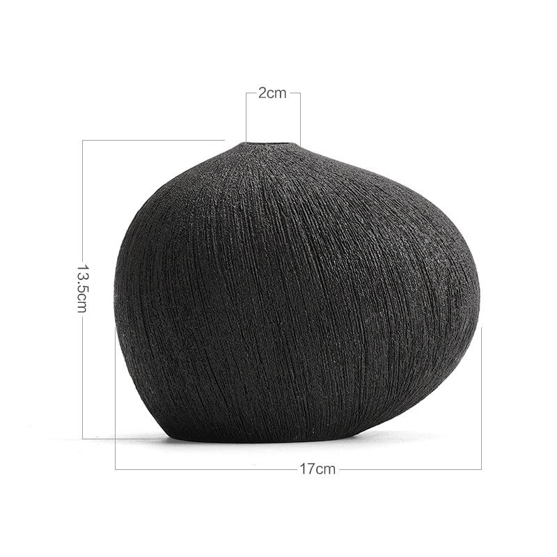 Ceramic Vase Geometric Stripes Pebbles Flower Vase Flower Arrangement Accessories Terrarium Room Decoration Accessories