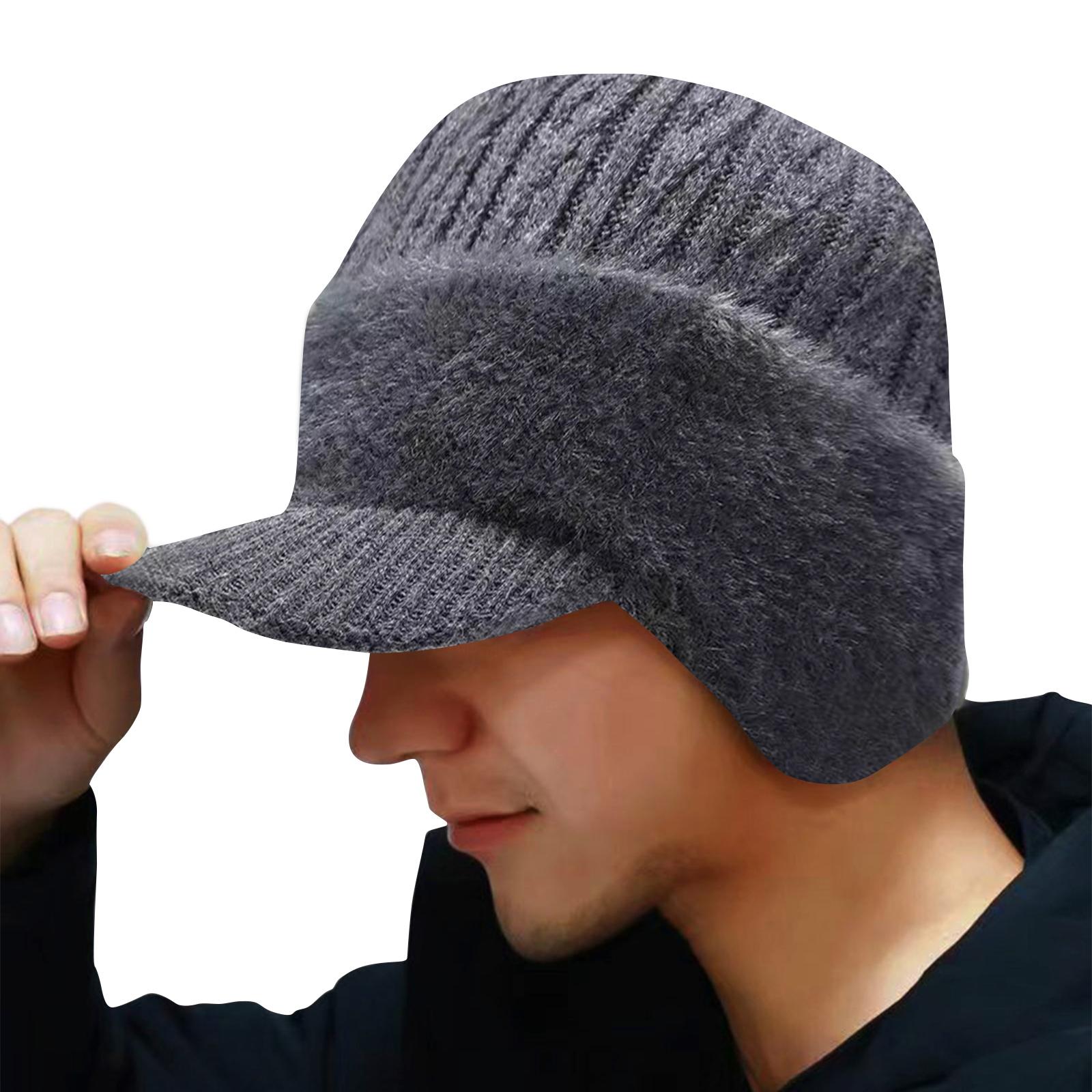 

Мужская вязаная шапка для велоспорта на открытом воздухе, теплая и ветрозащитная с бархатом One Size