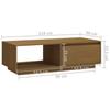 VidaXL Table basse Marron miel 110x50x33,5 cm Bois de pin massif