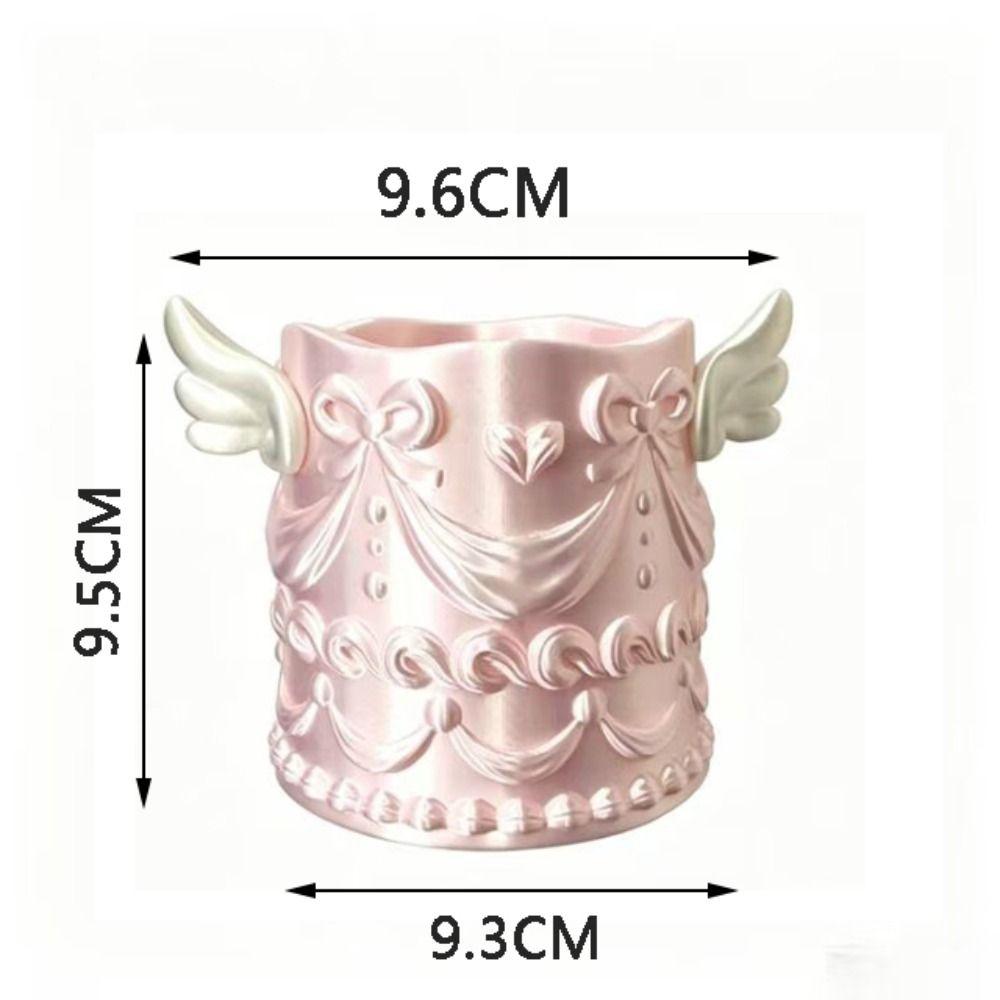 Desktop Storage Cosmetic Organizer Bucket Angel Wings Brush Holder Desktop Organization