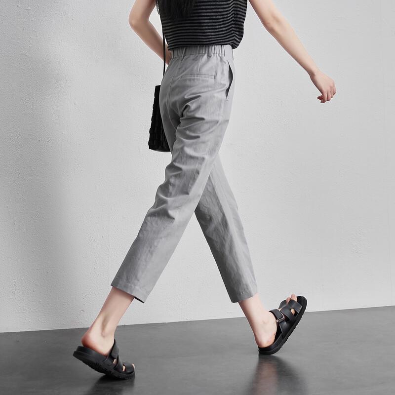 Women's High-Waisted Tapered Cropped Casual Pants