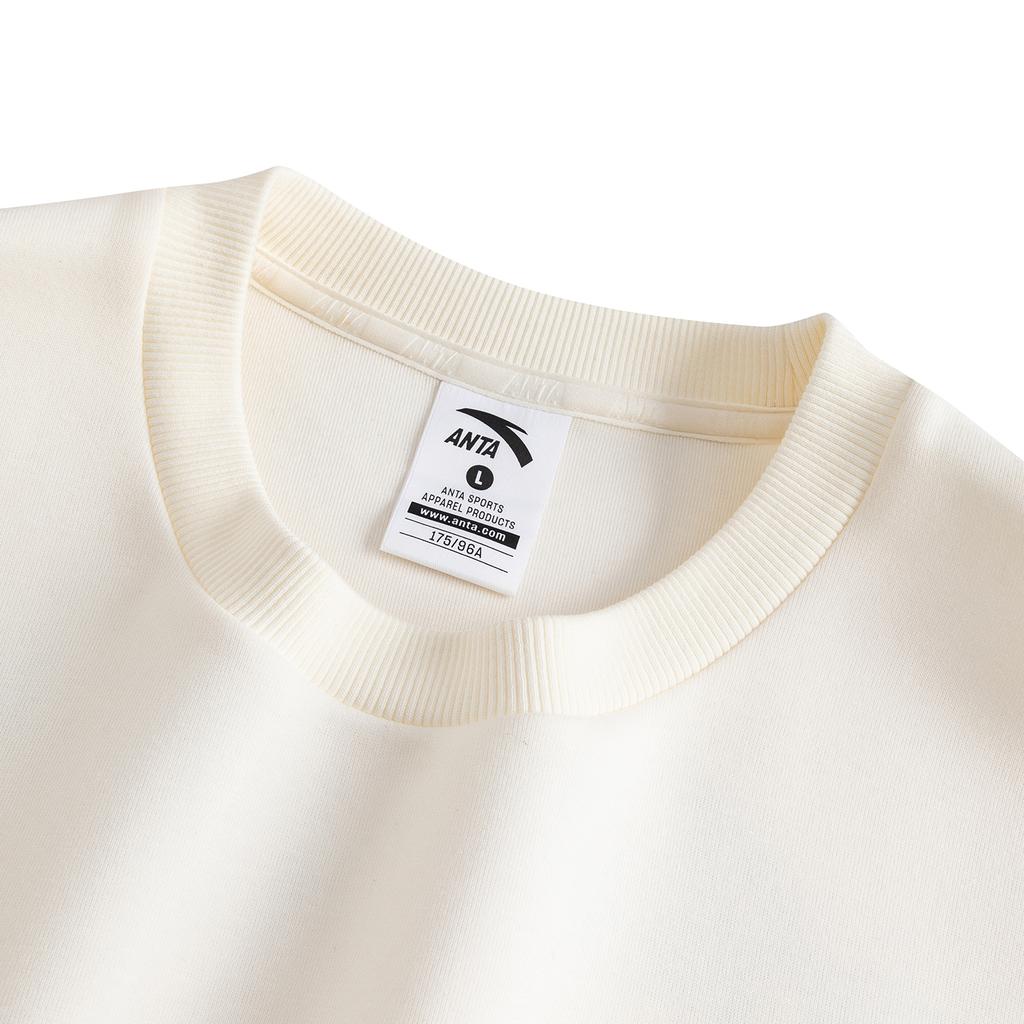 Anta Sports Retro Lifestyle Series Pullover Sweatshirt 2026 Spring Men Sweatshirt Warm-Jade-White 152618703S-4