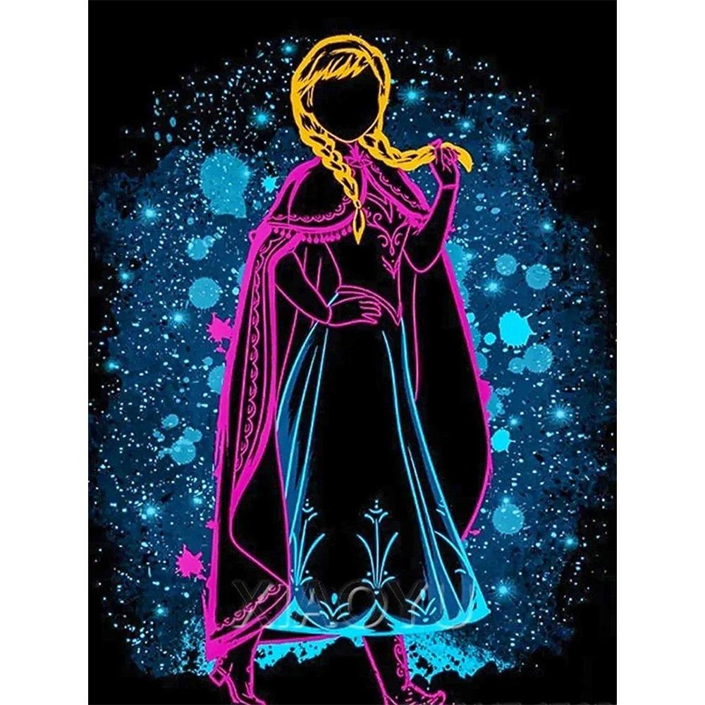 

Disney Diamond Painting Frozen Princess Anna Art Painting Diamond Mosaic Cross Stitch Diamond Inlaid Room Decoration Gift Round 20x30cm