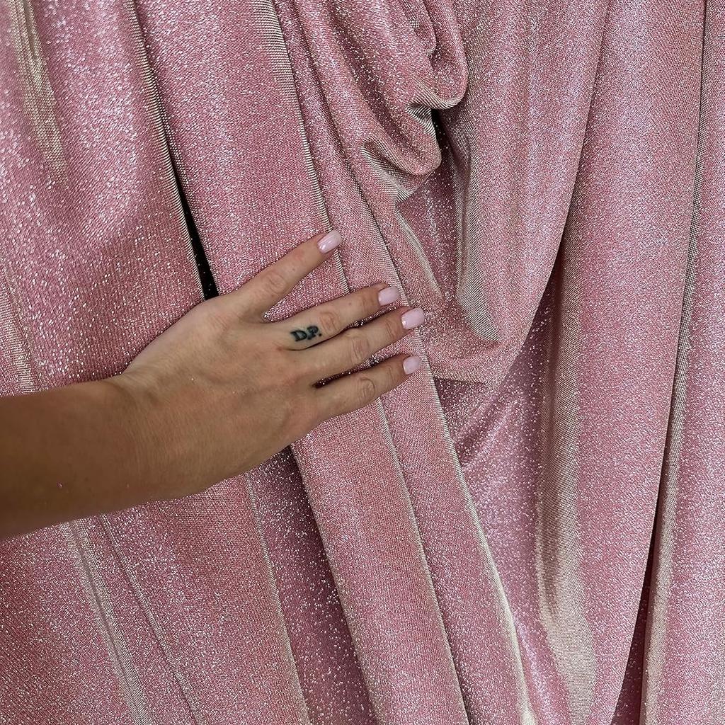 Glitter Velvet Fabric Soft Stretchy Cloth, Shimmer and Shine with Metallic Sparkle, Perfect for Dressmaking Costumes Upholstery