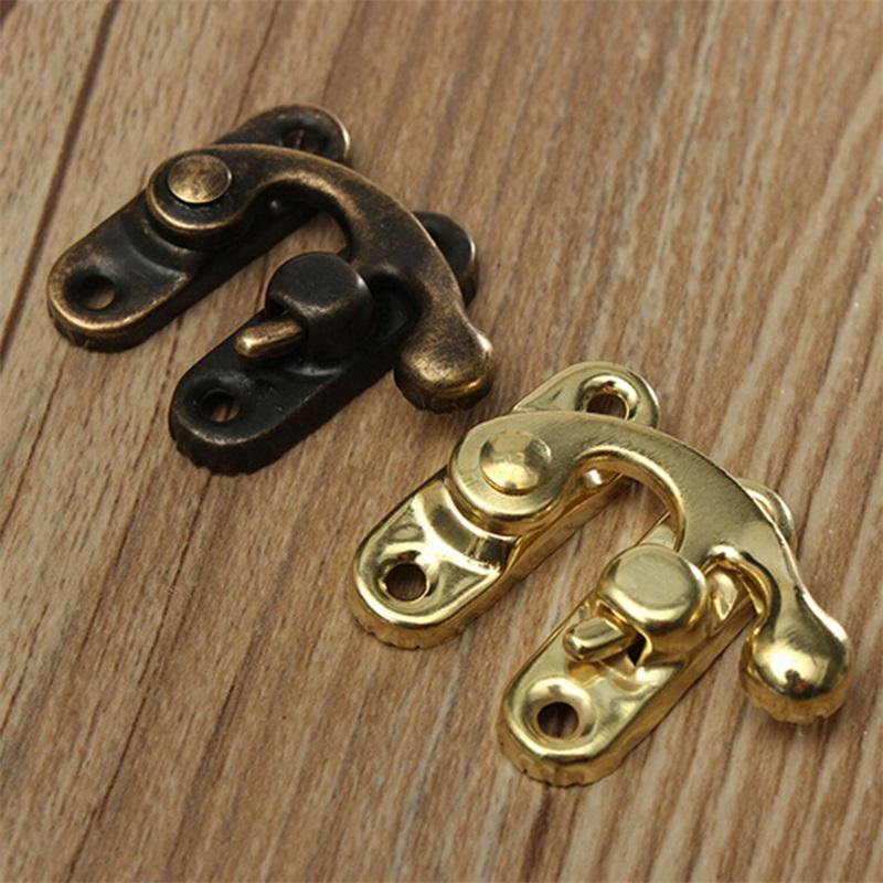 5Pcs Antique Metal Catch Curved Buckle Horn Lock Clasp Hook Jewelry Box Padlock