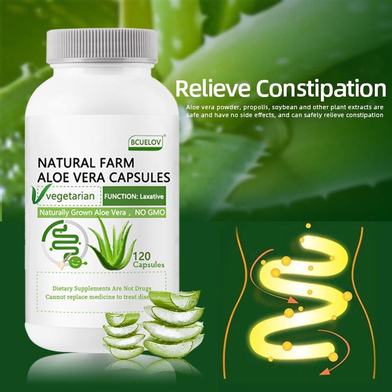 Bcuelov Aloe Vera Kapseln Sanft Beruhigend und Regulieren Magensäure 120 Kapseln