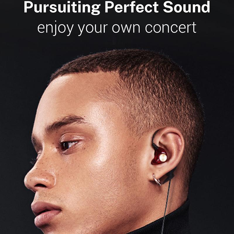 JIANGSHENG K1 3.5mm Wired Headset HIFI Half-In-Ear Earphone Sports Headphone for Smartphone