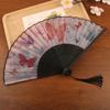 *1Pcs Chinese Style Butterfly Floral Folding Fan Hand Held Fan Tassel Wedding Dance Summer Decor