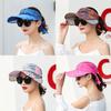 K164 Women's Baseball Beach Sun Hat Panama Sunshade Sun Protection Print Summer Big Brim Stretchable Baffle Cap
