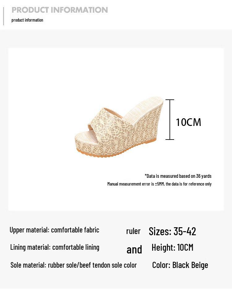 Plus Size Women's Summer Wedge Peep Toe Platform Sandals