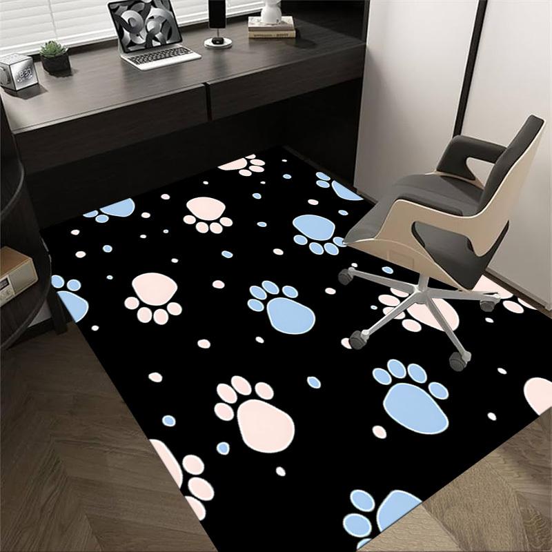 1PC Paw Prints Light Blue Carpet Ultra Soft, Thick & Absorbent, Non Slip Machine Washable Mat for Entryway