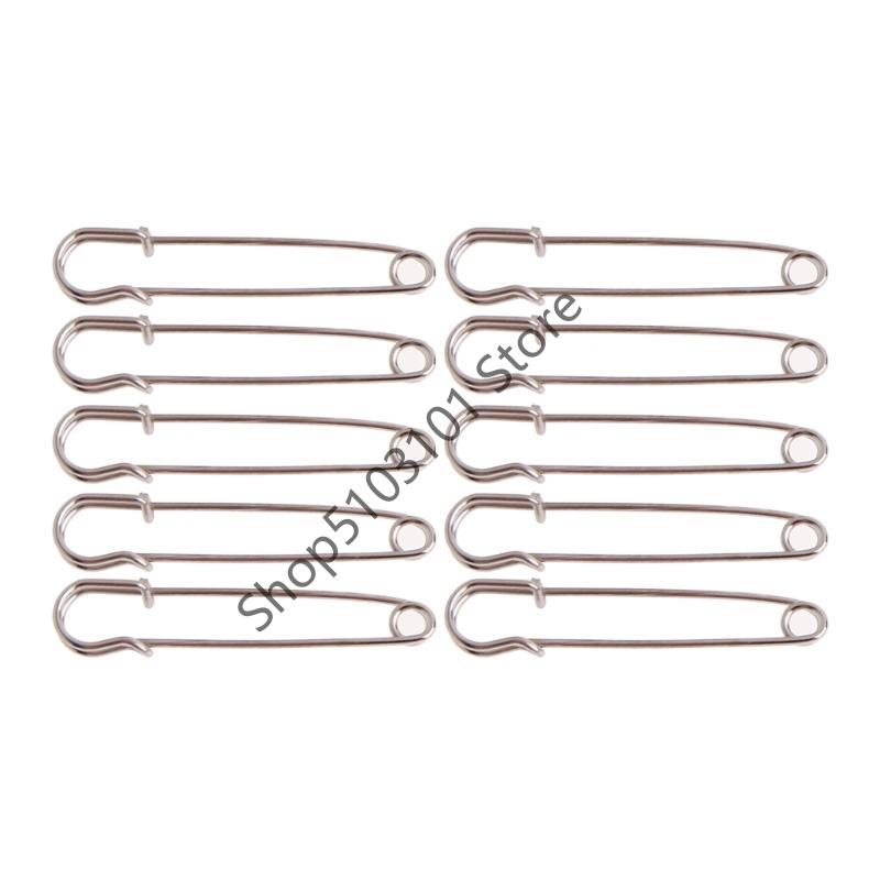 X6HE Heavy Duty 10 Pieces Safety Pins Silver Tone for Sharp Safe Pin DIY Sewing