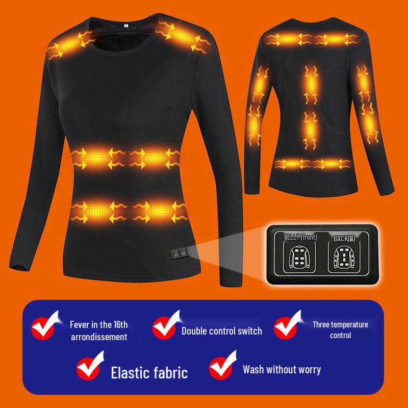 USB 32-Zone Heated Underwear Set - Winter Velvet, Smart Temperature Control, Full Body Warmth XXXL