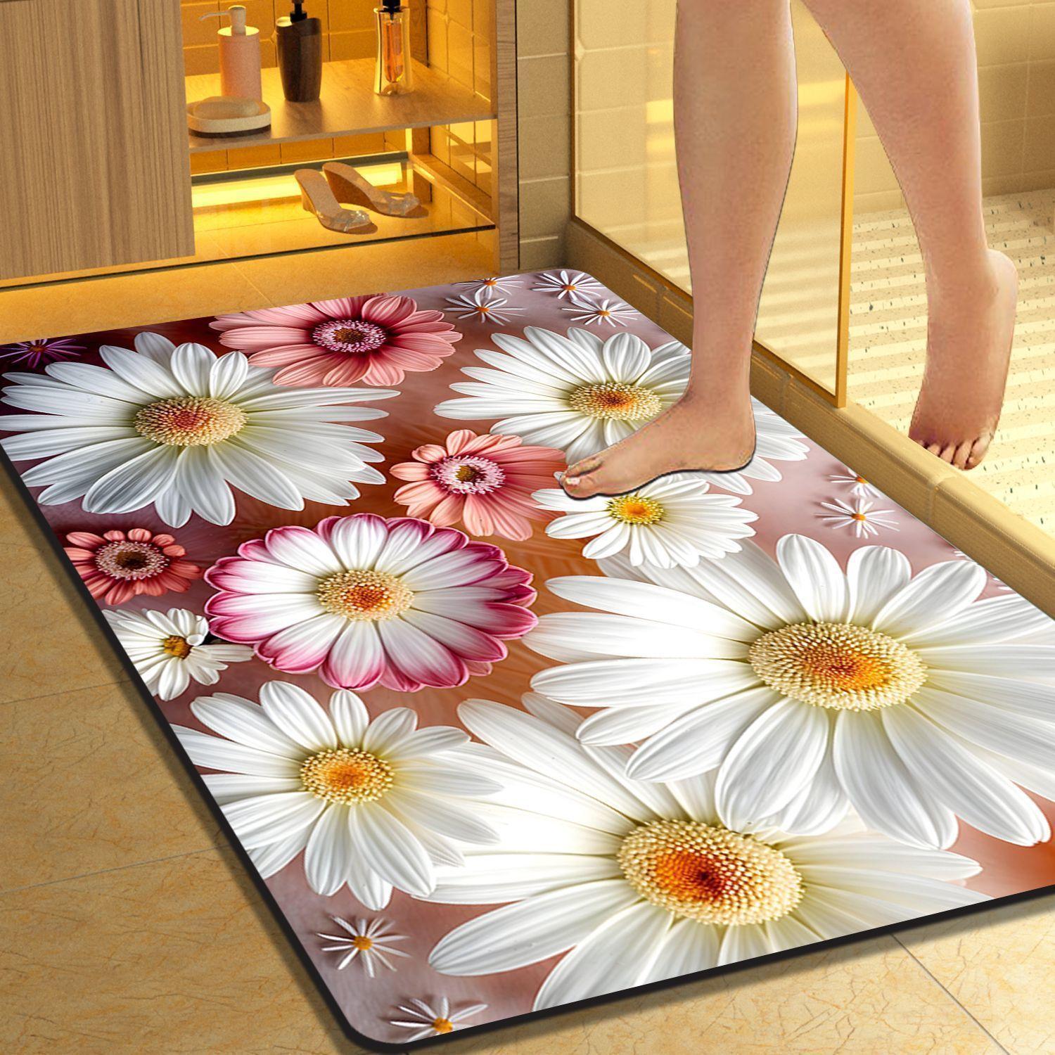 Soft diatomaceous earth bathroom mat, quick-drying, absorbent, non-slip bathroom mat, foot mat, household mat 40x60cm