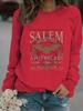 Women's Halloween Crew Neck Pullover Sweatshirt - Long Sleeve Casual Fall/Winter Style