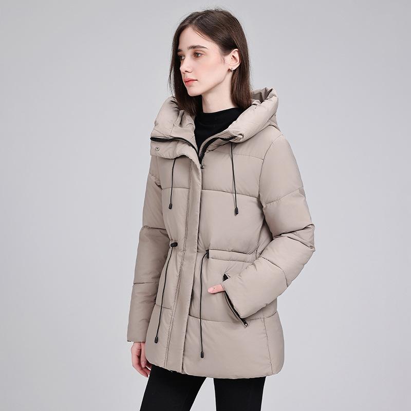 YYFS Damenmode Casual Herbst Winter Einfarbig Druck Langarm Jacken & Mäntel Daunenmäntel