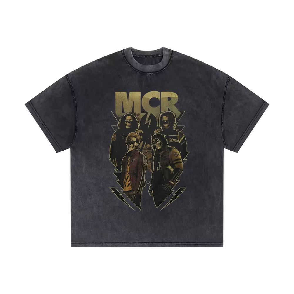 2026 Washed Vintage My Chemical Romance 2007 Tour T Shirt Men Women Parade Punk Emo Rock Band T-shirts Gothic Cotton Oversized T-shirts