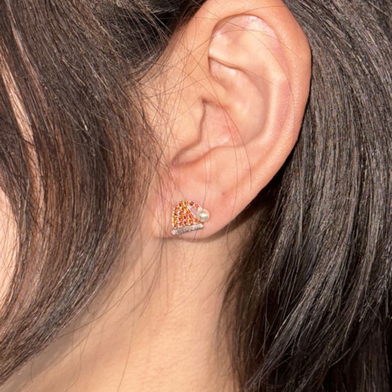 August Harmony Santa Hat Earring