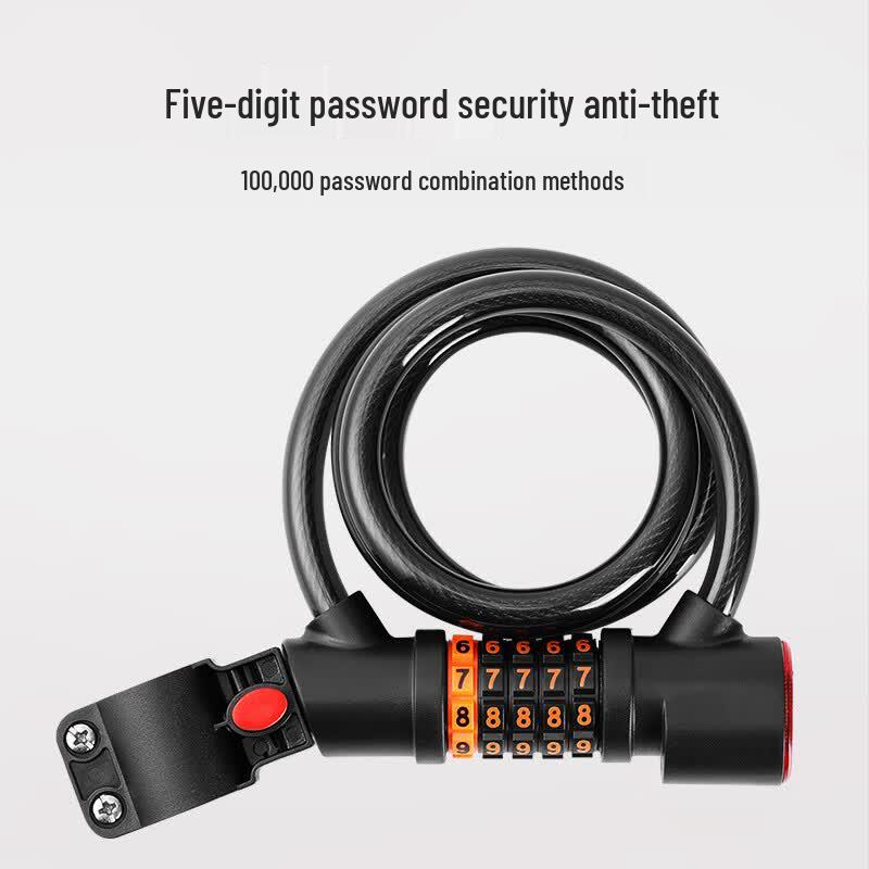 Haistick GNY-74 Portable Bicycle Cable Lock with Taillight Password
