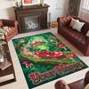 Forest Nature Theme Crystal Velvet Rug Personalized Custom Name Text Soft Floor Mat Home Decor