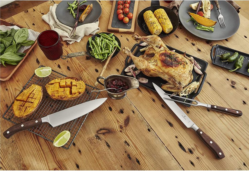 VICTORINOX Carving Fork, 15cm, Wood, Grand Maître, Forged, Professional Grade, for Meat, 7.7230.15G