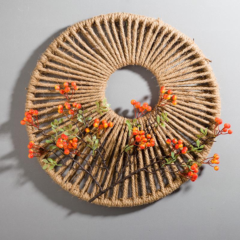 Rattan Woven Round Wall Decor for Living Room Background Wall Macrame Hanging