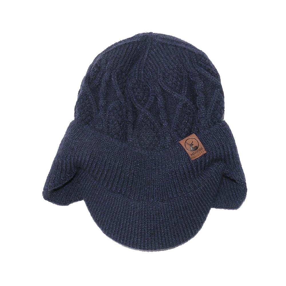 

Флис и более толстая зимняя защита ушей, защита от холода и тепла шерстяная шапка, кепка с козырьком для мужчин и женщин, зимняя защита от холода и тепла M（56-58cm） темно-синий