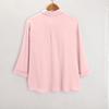 Womens Button Down Shirts 3/4 Sleeve Casual Collared Shirt Loose Blouses Solid Color Tops With Pocket