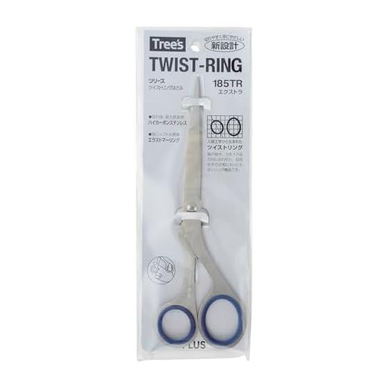 Plus Scissors Twist Ring Stainless Steel Scissors Extra Blue SC-185TR 34-925