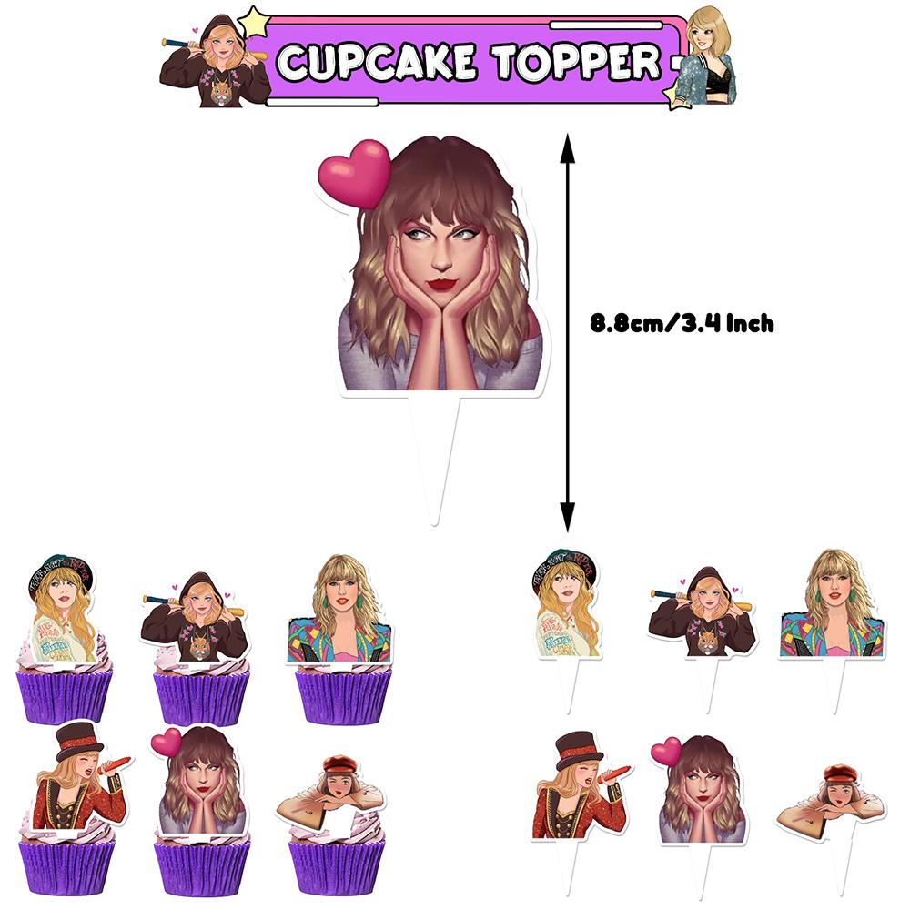 Taylor Swift Singer's Party Decorations Include a Banner, Balloon, Cake Topper
