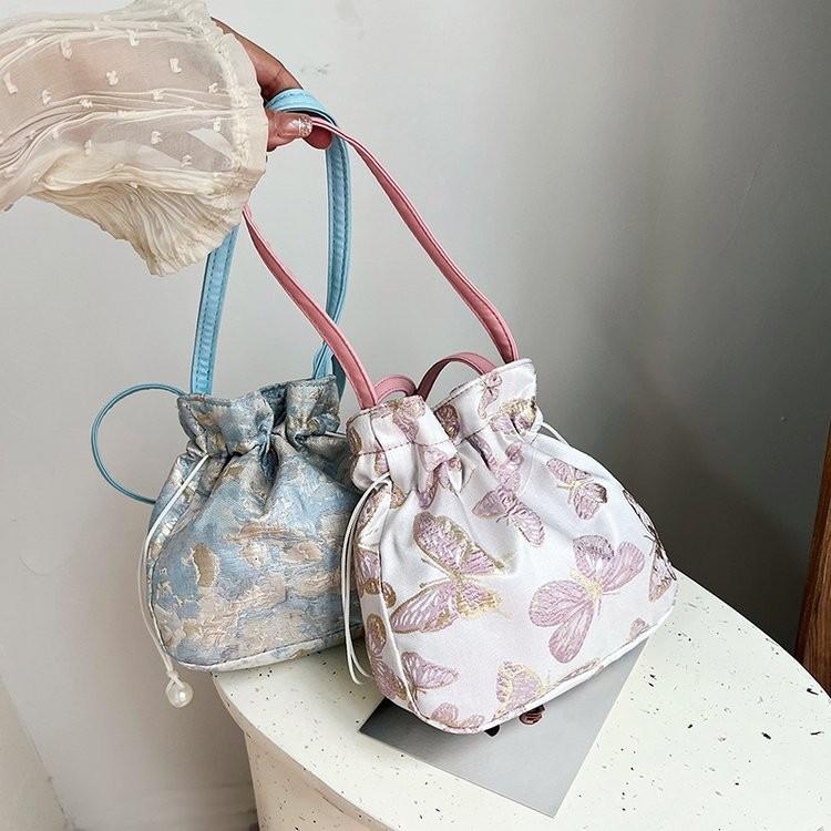 Stylish New Forest Style Hanfu Crossbody Bag With Soft Polyester Material For Daily Use