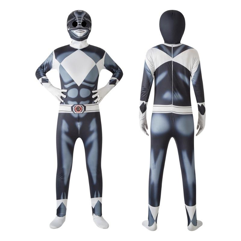 Kids Power Dinosaur Team Jumpsuit Mask Halloween Cosplay Costumes Boys Girls Halloween Party Zentai Rangers Role Playing Outfit