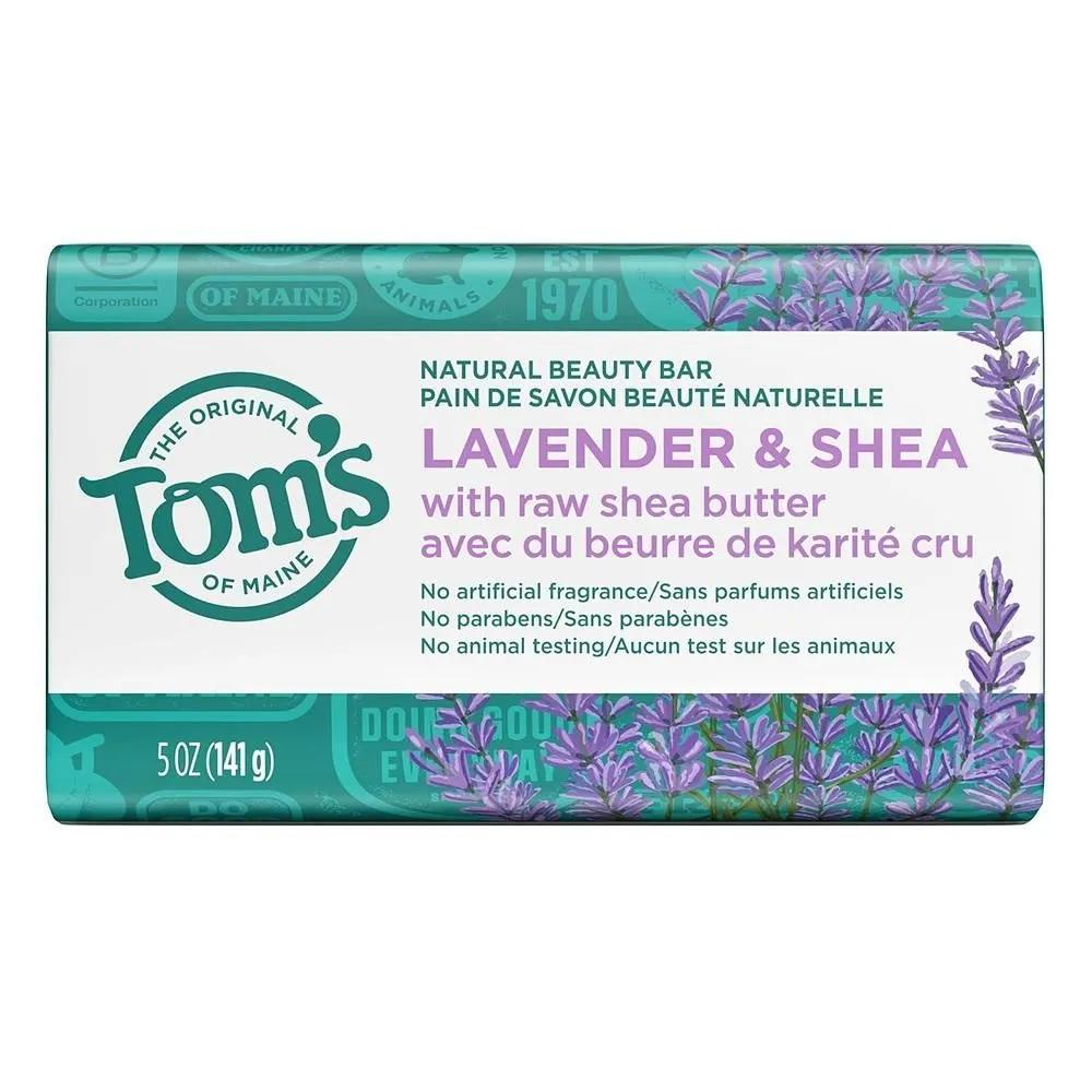 Мыло Toms of Maine 141 г 1 упаковка Лаванда и Ши Toms of Maine Натуральное мыло-брусок, Лаванда и Ши
