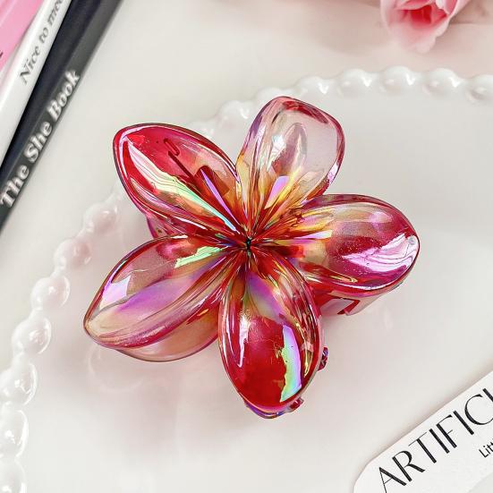Women Hair Claw Candy Color Flower Shape Hair Clip Elegant Anti-slip Hair Fixing Back Head Hairpin Hair Accessories