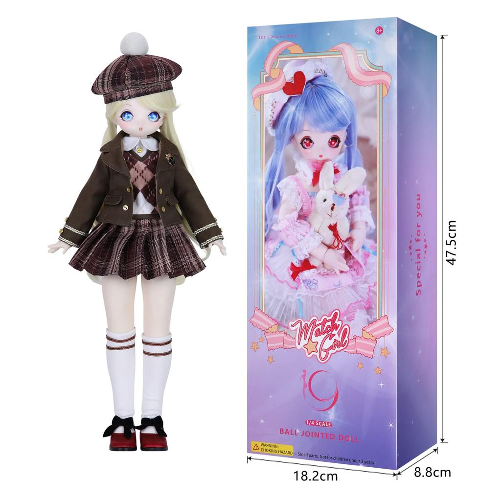 ICY Fortune Days Scale BJD Anime Movable Gift for Children Ages 8 and Up 1/4 Doll, Style, Painted, Figure, (Jianai)