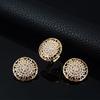 4Pcs/Set Jewelry Sets Hollow Round Pendant Rhinestone Decor Alloy Women Fashion Jewelry Sets for Gifts