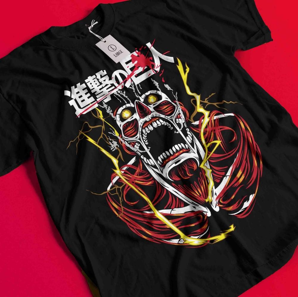 

Attack On Titan Shirt Colossal Armin Tshirt Levi T-Shirt AOT Eren Mikasa Hange AA217 L