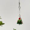 Christmas Tree Keychain Mobile Pendant Crystal Bead Earphone Hanger Christmas Snowflake Bag Hanger
