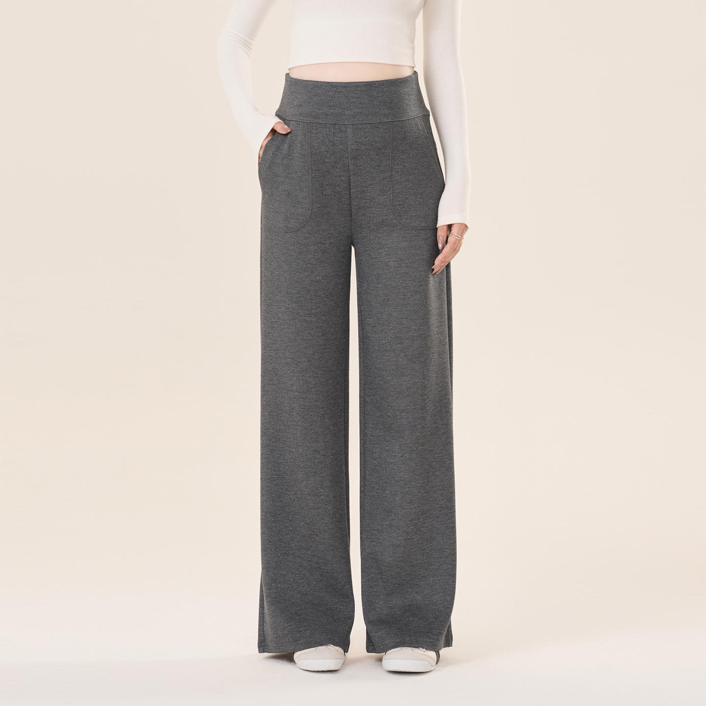 

Маленькі чорні широкі штани для вагітних - Не стискаючі, для весни та осені 2025 L темно-сірий