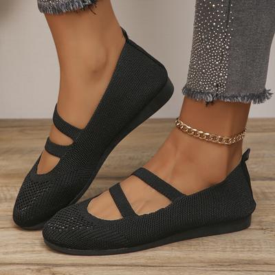 Elastic Knitting Flats Shoes for Women  Summer Breathable Soft Loafers Woman Lightweight Slip On Casual Shoes Mom Moccasins