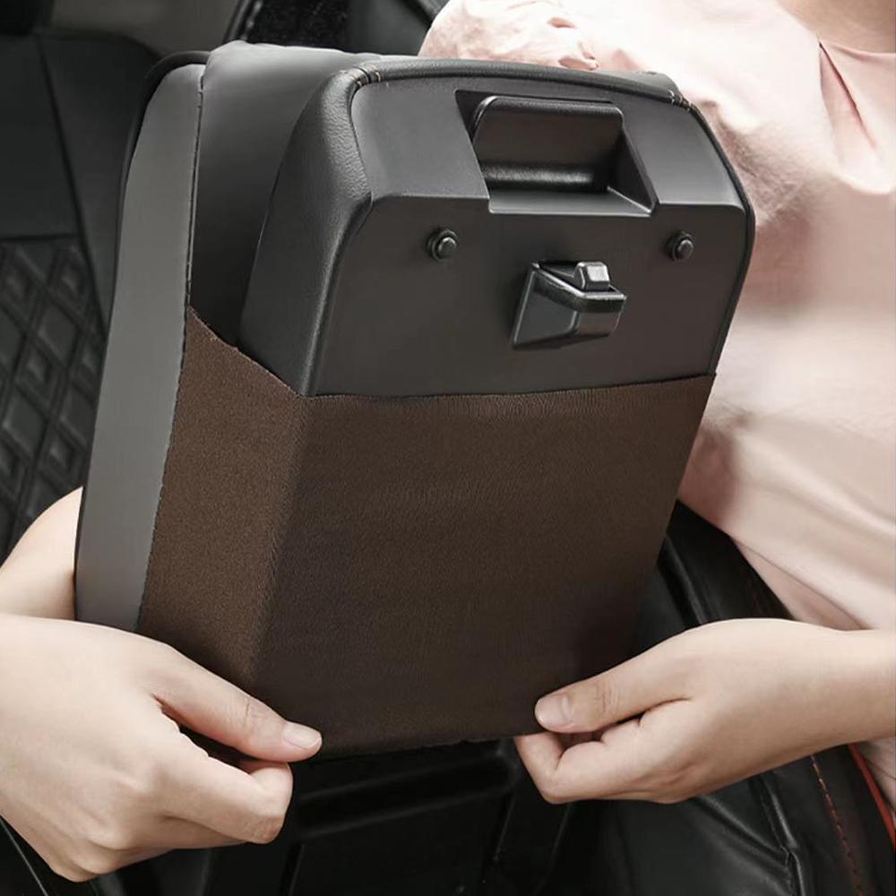 

НОВЫЙ коврик для подлокотника автомобиля из искусственной кожи с вышивкой Wave, защитная подушка для подлокотника центральной консоли, чехол для ящика для хранения подлокотников